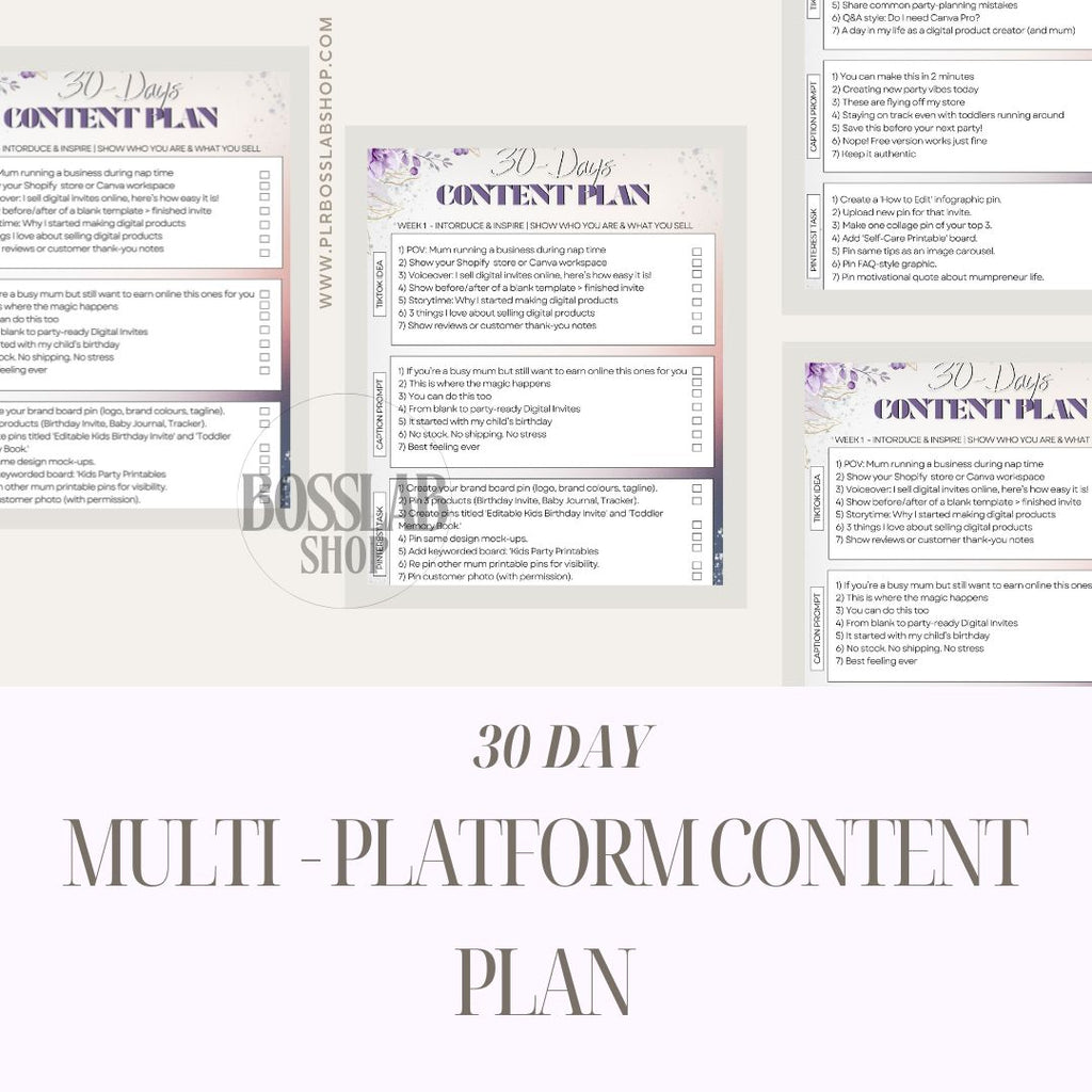 30 DAYS MULTI - PLATFORM CONTENT PLAN